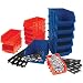 Performance Tool W5195 Storage Bin Set, 15-Piece, Red/Blue