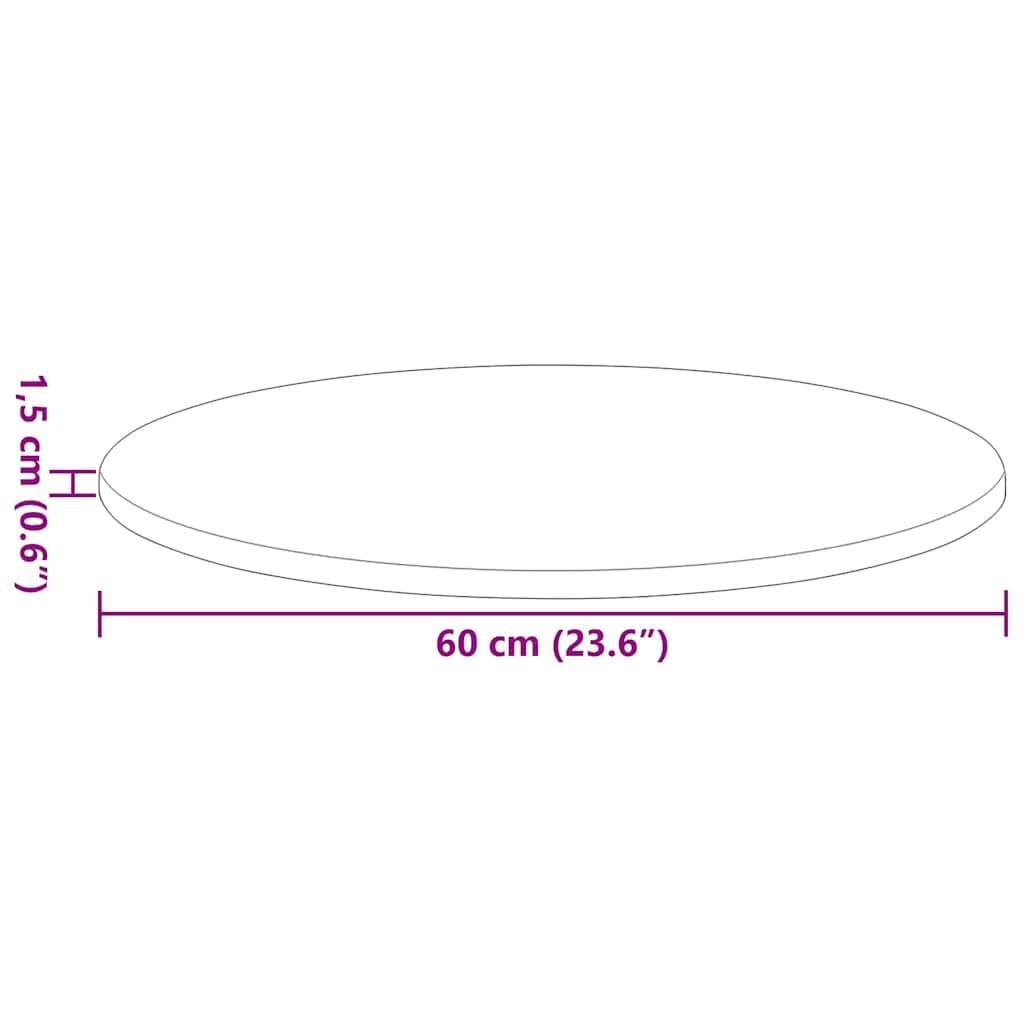 Tischplatte Betongrau 60 cm rund aus wetterfestem Holzwerkstoff Modernes minimalistisches Design für Garten Balkon Küche Terrasse und Wohnzimmer
