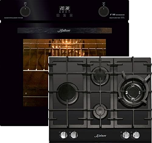 Kaiser Gasherd-Set EH 6367+KCG 6394, Elektro Backofen, Autark, 79L,Drehspieß, Einbau Backofen,10Funktionen+Einbau…