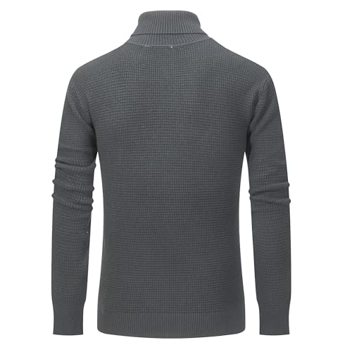 Ross&Freckle Men's Turtleneck Sweaters Long Sleeve Pullover Sweater Casual Knitted Sweater3