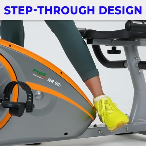 Image of Propel FitnessOne HR 66i Smart Home Recumbent Exercise Bike /Cycle with Back Support | 8-Level Magnetic Resistance | Adjustable Seat | LCD Display | Hand Pulse Monitor | 120kg Capacity
