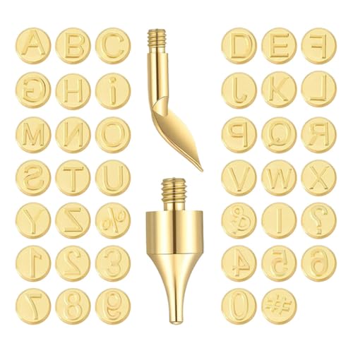 OSALADI Woodworking Crafts Burning Tips 1 Set of Alphabet Stamps for DIY Pyrography Letter Number Carving Tool