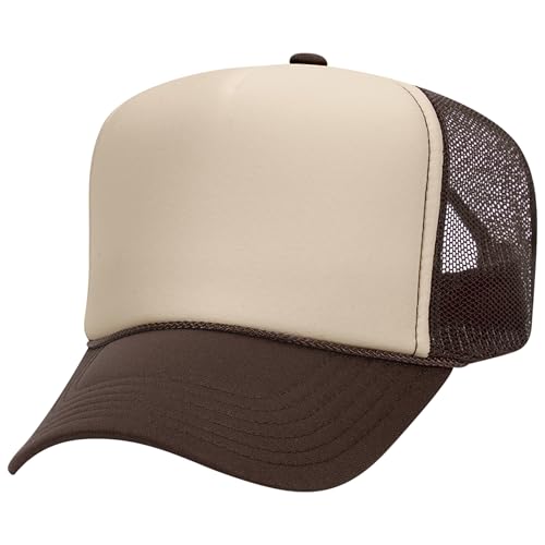 Image of OTTO Polyester Foam Front 5 Panel High Crown Mesh Back Trucker Hats in 97, Bulk, Wholesale