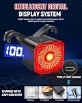 DARKBEAM Bike Tail Light with LED Display Screen, USB-C Rechargeable 6 Light Modes, IP55 Waterproof Bicycle Taillight for Night Riding, Super Bright Rear Bike Light for Road Mountain, Cycling