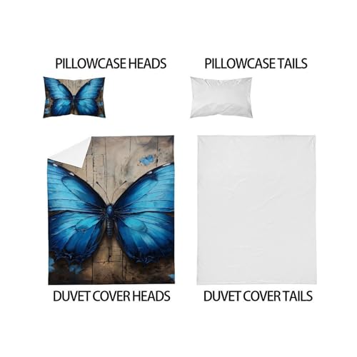 Parure de lit microfibre papillon douce avec fermeture éclair - 5
