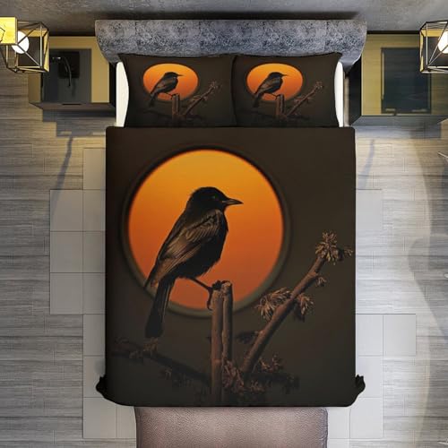 Housse de couette oiseau 220x240 en microfibre douce parure lit 3 pièces - 5