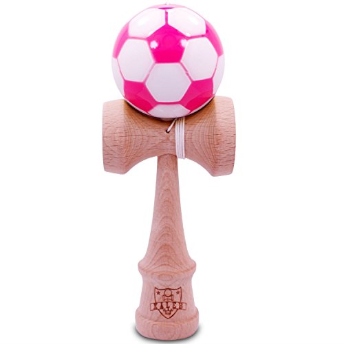 Kaleb USA White & Pink Soccer Ball Kendama and Extra String