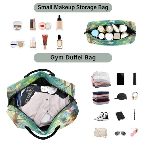 ​​Large Foldable Travel Duffel Bag, Waterproof Gym Bag for Men & Women, Carry-On Luggage Weekender Overnight Bag, Enchanted Fairy Forest4