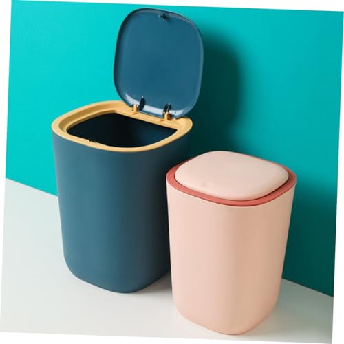 Caneca con tapa rectangular para basura 1.2 lb azul miniatura 7