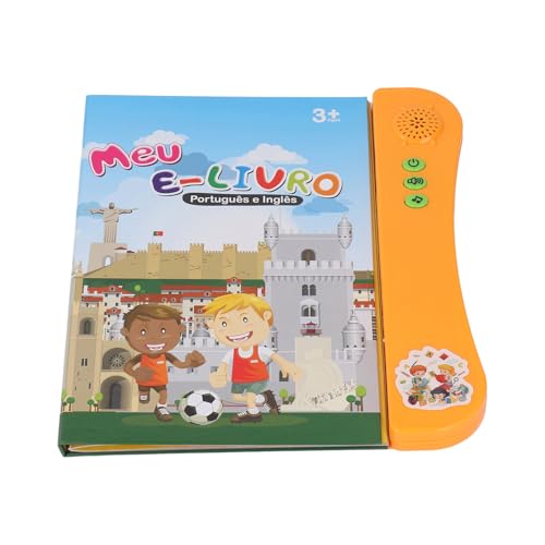 Portuguese English Sound Book, Interactive Sound Book with Alphabet, Numbers, Animals and More for Bilingual Children Learning (Orange)