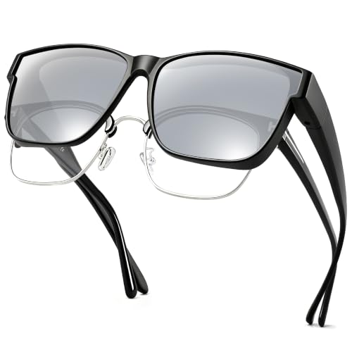 Image of URUMQI Polarized Sunglasses Fit Over Glasses for Men Women, Oversized Square Sun Glasses UV400 Protection