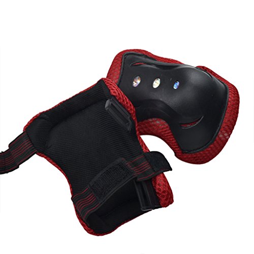 ZXTDR Kids Knee Pads Elbow Pads Wrist Guards Protective Gear for Skateboarding Biking Riding Cycling (Red) - Thumbnail 5