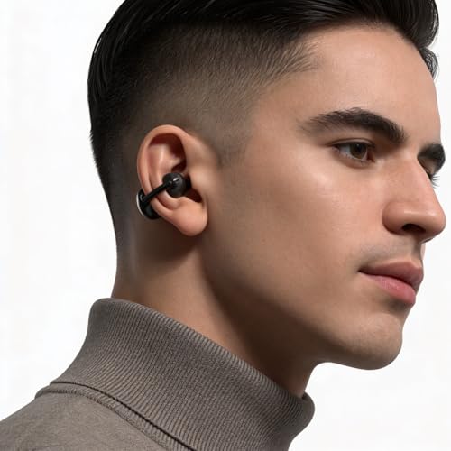 Image of Futopia Loop (OWS) Wireless Bluetooth Earbuds 5.4, Open Ear Design, 10mm Copper Speaker, 300mAh Charging Case, Type-C Fast Charging, HD Sound, BT Name Change, Built-in Mic-Black