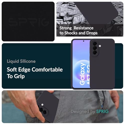 Image of SPRIG Compatible with Samsung Galaxy A57 Premium SilkTone (Liquid Silicone) Back Cover Drop Tested Shock Proof Mobile Case for Men, Women, Boys and Girls with Camera Protection (Charcoal Grey)