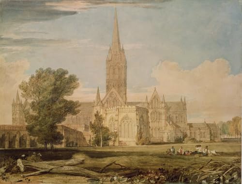 Impression d'art prestige Turner cathédrale de Salisbury toile déco 60x90