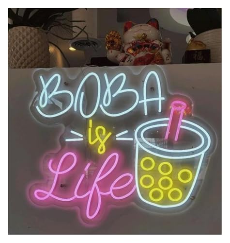 Néon déco Boba Is Life enseigne lumineuse Bubble Tea veilleuse LED