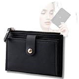 Carteira Feminina Porta Cartão bolso para moedas com zíper em Couro PU modelo pequeno, cartões de crédito, slim luxo.