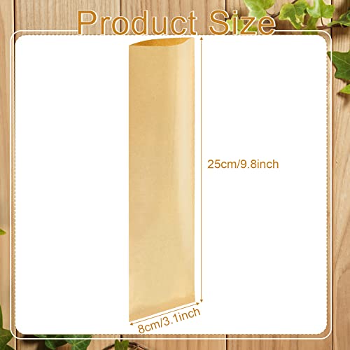 200 Pcs Kraft Brown Paper Bags Kraft Churro Bags Grease Silverware Sleeves For Resistant Utensils Cutlery Bakery Cookies Candy Treats, 3.1 X 9.8 Inch #TOP1