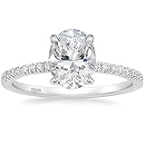 EAMTI 3CT 925 Sterling Silver Engagement Rings Oval Cut Cubic Zirconia CZ Wedding Promise Rings for Her Stunning Wedding Bands for Women Size 8