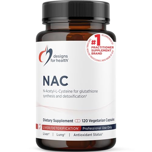 Designs for Health NAC - 900mg N-Acetyl-L-Cysteine Antioxidant Glutathione Precursor - Detox + Workout Recovery Support - Non-GMO + Gluten Free Supplement (120 Capsules)