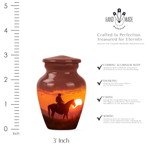 Image of Cowboy Mini Urn - Urns for Adult Ashes - Pack of 1