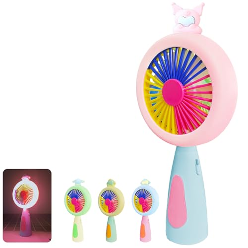 YOUYIKE Tragbarer Mini Ventilator mit Licht, Handventilator, leuchtende Mini Ventilator...