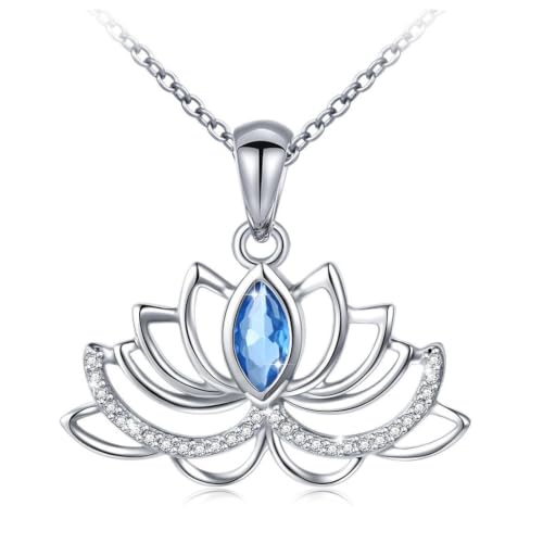 Collier fleur de lotus et motif cœur d'amour, finition argentée