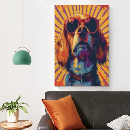 Pinturas murales de perro KKLOSDXERT en lienzo premium de 50x75 cm 4