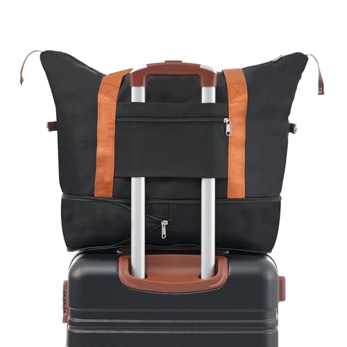 Hardshell Luggage Sets with Bags Carry-on Suitcase Double Spinner Wheels with TSA Lock,Single Vintage Luggage 20 IN,Black