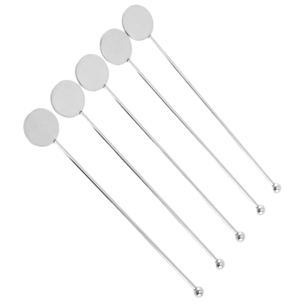 Lcarege Cocktail Stirrers Stainless Steel Beverage Coffee Swizzle Mixer Sticks Picks for Bar 5PCS