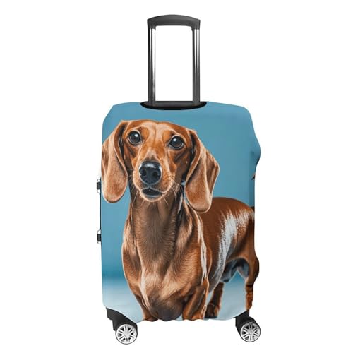 Dachshund Weiner Pet Dog Luggage Cover, Washable Elastic Suitcase Cover Protector Fit 18-32 Inch Luggage4