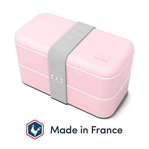 monbento - MB Original Rose Litchi bento Box Made in France - Lunch Box hermétique 2 étages - Boîte Repas idéale pour Le Travail/école - sans BPA - Durable et sûre