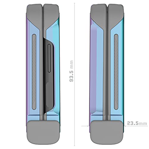 Ghostek Atomic Slim Zflip4 Case Clear With Iridescent Aluminum Metal Bumper Premium Rugged Heavy Duty Shockproof Protection Phone Cover Designed For 2022 Samsung Galaxy Z Flip 4 (6.7 Inch) (Prismatic) #TOP6