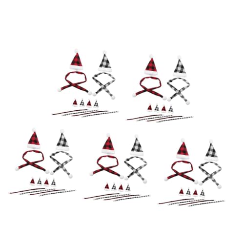 Mini bufandas navideñas y gorros de muñeco de nieve PRETYZOOM para decoración y mascotas, 60 uds