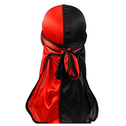 Silkeslen Durag Med Lång Svans Chinlon Mjuk Du-Rag Huvudbonader Vid Svanshuvud För Män Utomhus