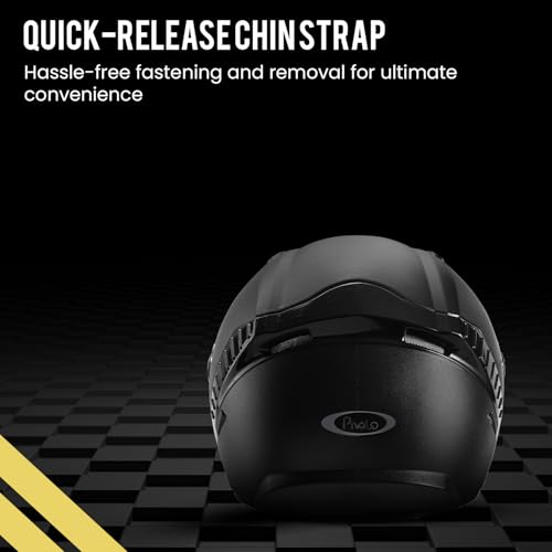 Image of Pivalo 580MM VAYU Full Face Helmet with Outer Clear Visor Matt Finish Scratch Resistant for Bike Scooty Riding Men and Women (Pack of 1, Black)