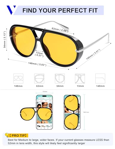 Image of VANLINKER Oversized Trendy Polarized Aviator Sunglasses for Women Men Retro Round Sunglasses Vintage Shield Shades VL9798