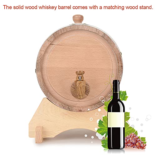 Barril de Vino de Madera de Roble, Barril para Cerveza Barril de Roble Madera Vintage Roble para Vino Brandy Whisky(5L, Azul)