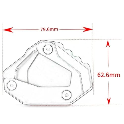 Plaque de support de béquille MT10SP | Élargisseur en aluminium CNC Rosso - 3
