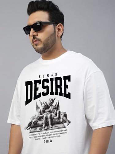 Image of Veirdo Men's Pure Cotton Half Sleeve Plus Size Printed T-Shirts, Stylish, Comfortable & Durable Cotton Tees | Sizes: S to 2XL