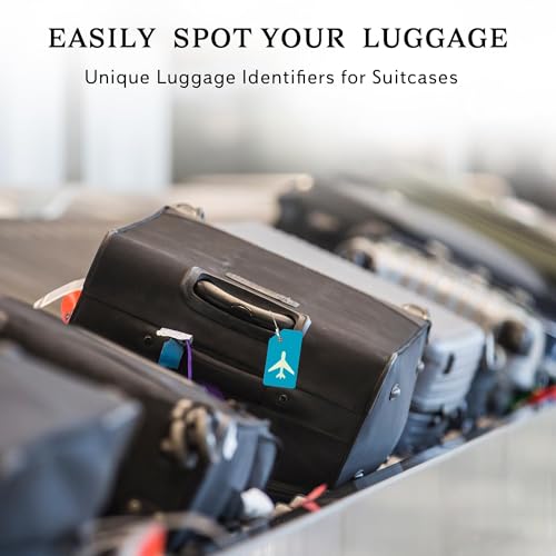 8 Pack Silicone Luggage Tag for Suitcases with Stainless Loop, TSA Approved, Privacy Protection Travel Essentials Bag Tags by Gostwo, Sky Blue - Image 4