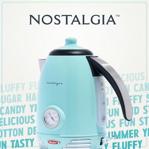 Nostalgia Retro Stainless Steel Electric Kettle (Aqua)
