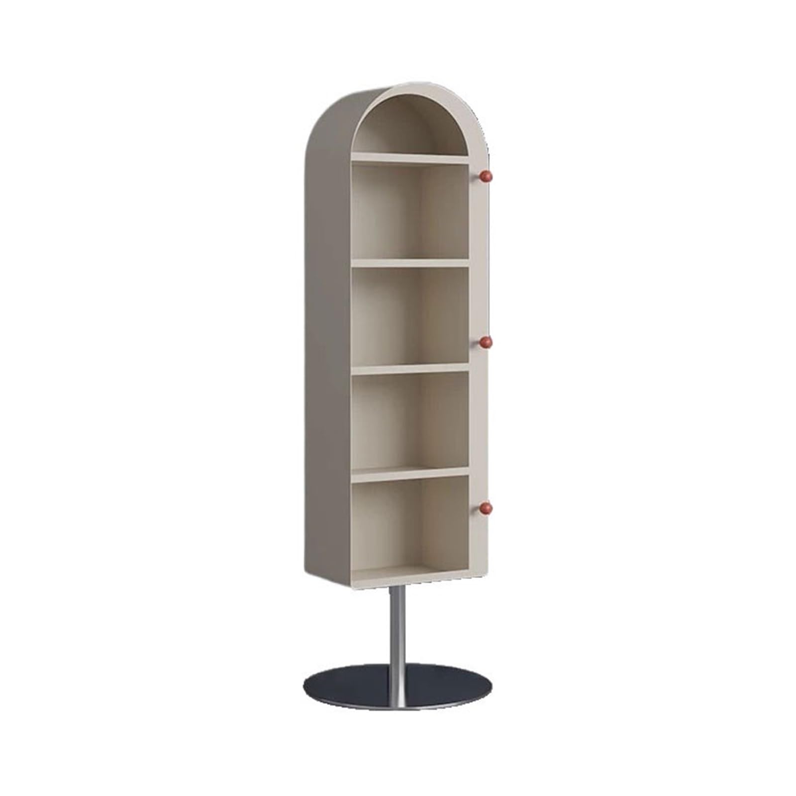 ZYYANSHOP Bookshelf Home Rotatable Iron Creative Bookshelf Floor Multi-purpose Storage Rack with Full-length Mirror(White)