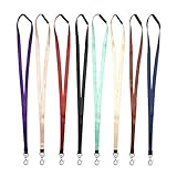 Teskyer 8 Pack Breakaway Lanyard for ID Badge Holders, Comfortable Flat Nylon Lanyard Strap wtih...