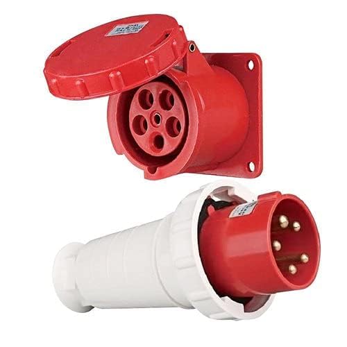 DeHMY 63amp 5pin Industrial Plug Socket Coupler 3P+N+E Mounted 5Pin 220V-380V and 240V-415V (B0CT8RK782) Amazon Price History, Amazon Price Tracker