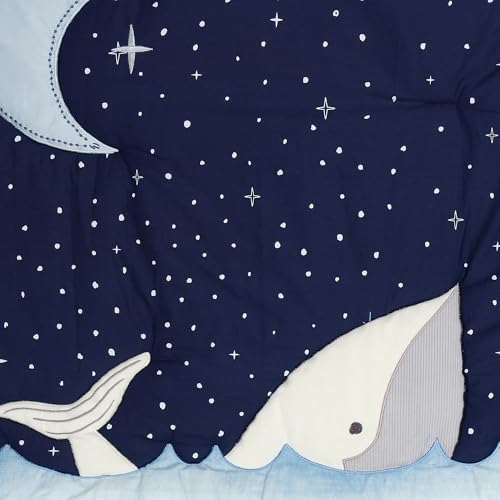 Image of Lambs & Ivy Bubbles & Squirt 3-Piece Whale /Ocean Aquatic Baby Crib Bedding Set
