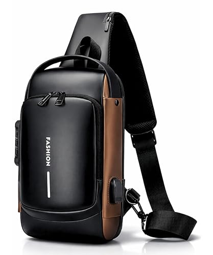 Image of Sling Side Bag For Men | Anti-Theft Smart Waterproof Crossbody Chest Bag for Travel | Messenger Bags Casual Shoulder Bag for Men and Women (ALLBLACK)