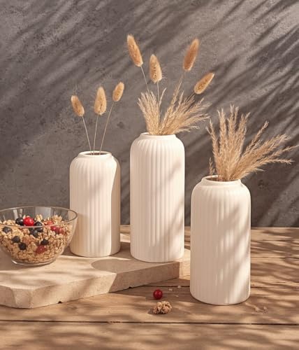 Image of KREATIVE Arts White Ceramic Vase for Home Decor, Living Room, Dining Table | Ceramic