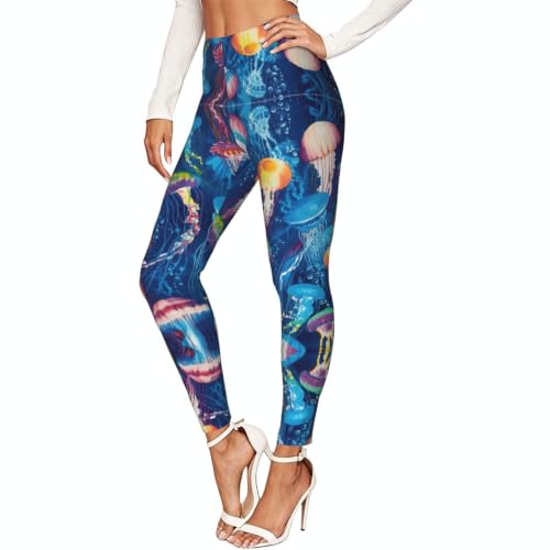 Leggings de compresión moldeadores para mujer con estampado de medusas