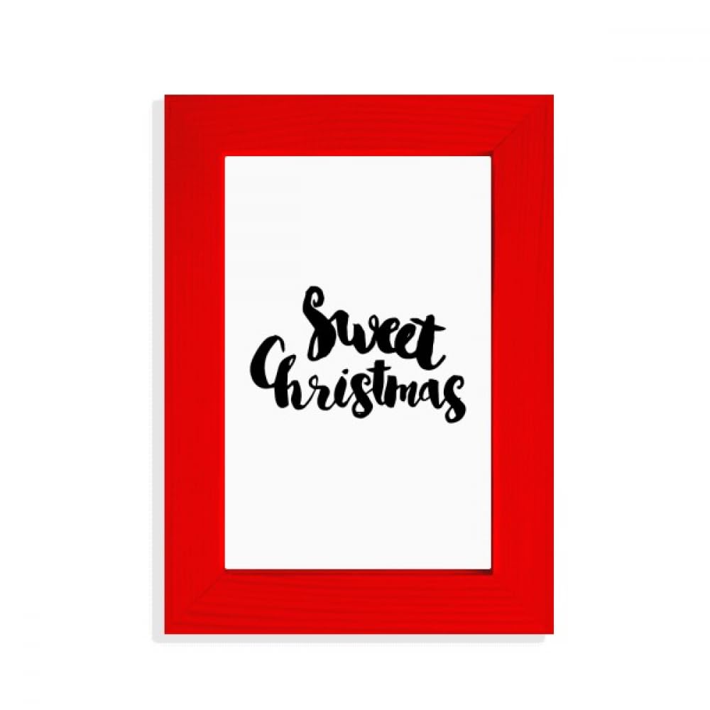 Cadre photo de Noël rouge en bois de qualité avec message gravé